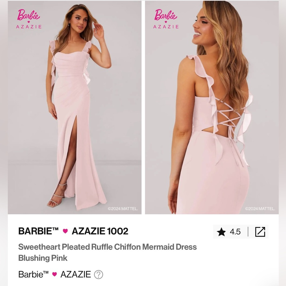 Azazie Barbie Blushing Pink Chiffon Dress